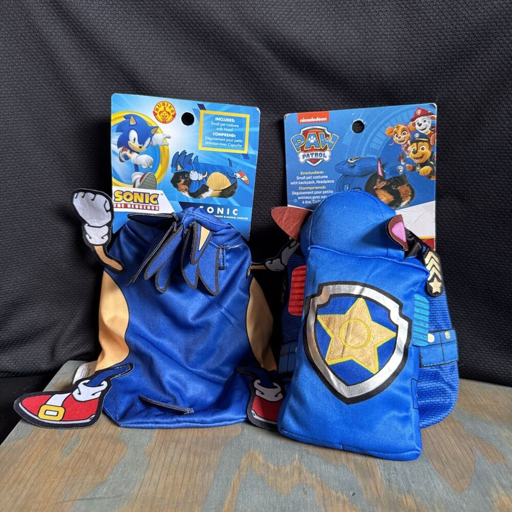 Paw Patrol & Sonic small pet or hamster costume 2 Items!
